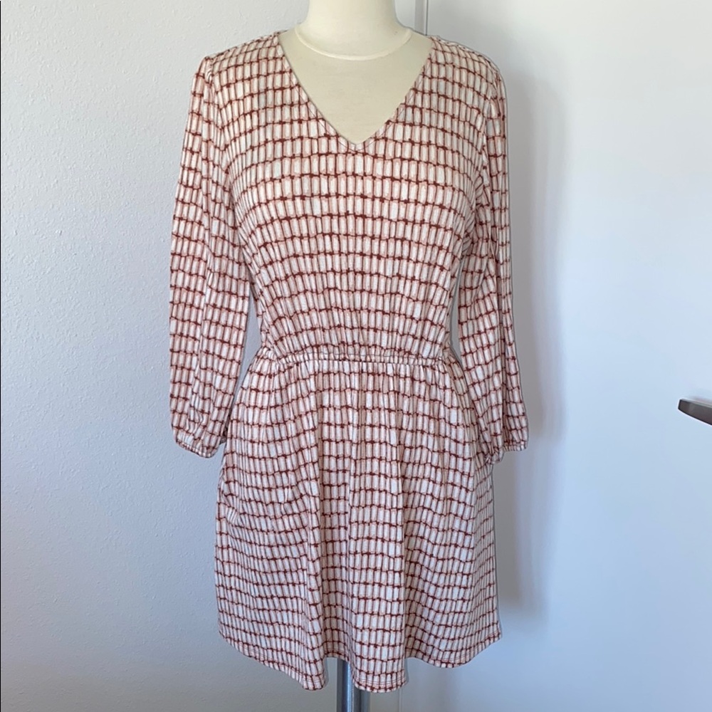 Nine West Red and White Patterned Dress